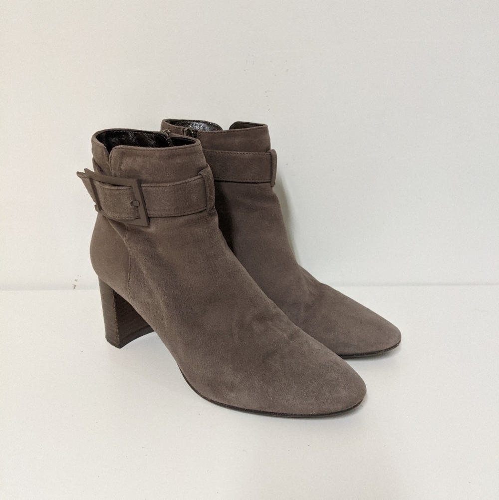 Aquatalia Vanie Suede Ankle Block Heel Booti 8.5